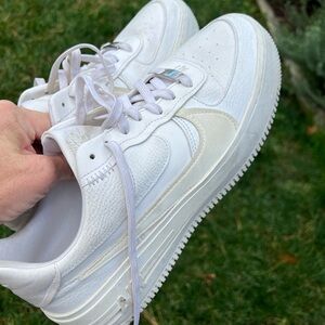 Nike 10.5 Air Force 1 platform athletic sneakers shoes women’s white AF1